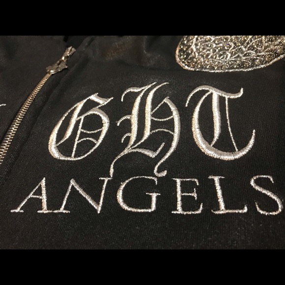 Jaded By Knight Swarovski Embroidered Lost Angels Hoodie Jacket XL - Picture 6 of 11